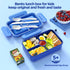 Jelife Bento Lunch Box, Kids Prints Leakproof 4 Compartments Large Bento-Style Bento Box Toddler Lunchbox Containers with Tableware Back to School, Reusable On-the-Go Meal and Snack Packing, Dianosar