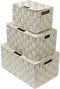 Sorbus Storage Basket with Lid, Mesh Hand-Woven Decorative Storage Boxes, Wicker Basket Organizers (Variety Pack)