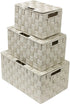 Sorbus Storage Basket with Lid, Mesh Hand-Woven Decorative Storage Boxes, Wicker Basket Organizers (Variety Pack)