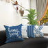 YCOLL Pillow Covers 16x16 Set of 4 - Modern Outdoor Linen Fabric Pillow Case for Couch, Light Blue
