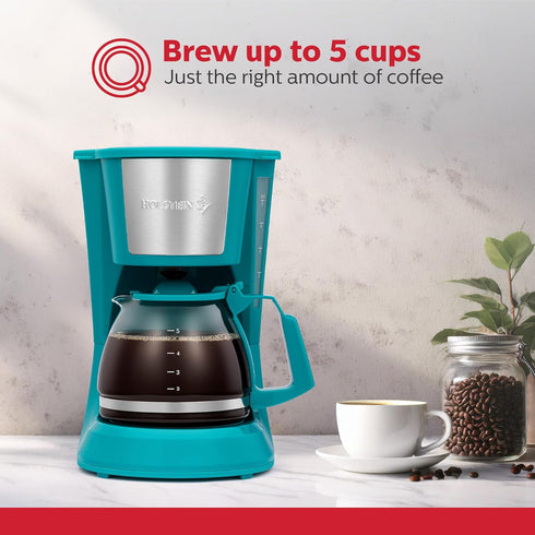5 Holstein Housewares Cup Drip Coffee Maker Compact and User-Friendly with Auto Pause & Serve, Reusable Filter