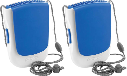 O2COOL Deluxe Necklace Fan Battery Powered Hands-Free Personal Cooling Fan with Adjustable Lanyard