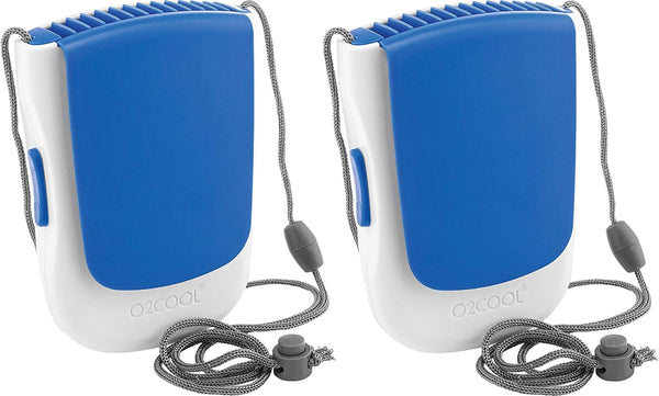 O2COOL Deluxe Necklace Fan Battery Powered Hands-Free Personal Cooling Fan with Adjustable Lanyard