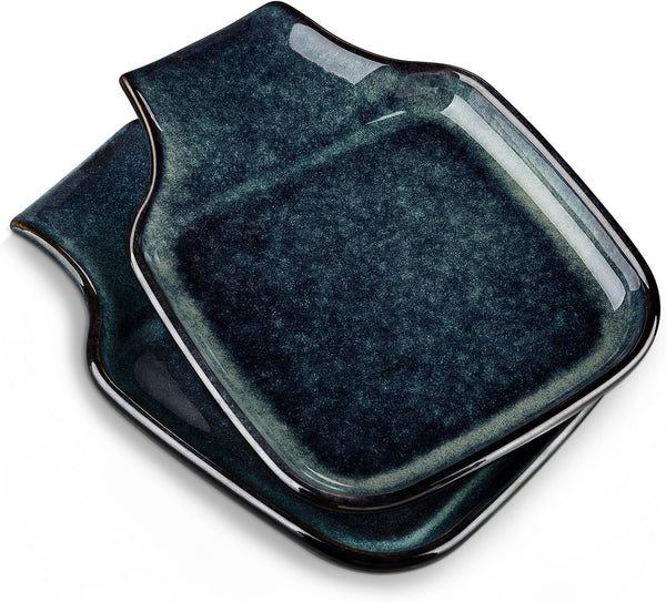 vancasso Stern Spoon Rest - Square Ceramic Holder for Stove Top, Heat Resistant Utensil Rest, Dishwasher Safe