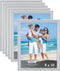 Icona Bay 8x10 Picture Frames, Silver, 6 Pack, Contemporary Picture Frame Set, Wall Mount or Table Top