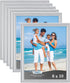 Icona Bay 8x10 Picture Frames, Silver, 6 Pack, Contemporary Picture Frame Set, Wall Mount or Table Top