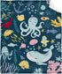 Thuswarm Cute Blue Sea Creatures Octopus Whale Flannel Blanket for Autumn Winter