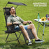 Athena Collection Folding Zero Gravity Chair with Canopy, Adjustable Lounge Chair Recliner, Outdoor Lawn Chair Camping