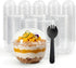 50 Pack Disposable Parfait Dessert Cups with Dome Lids 8.5oz & Black