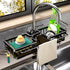 Sink Organizer Rack for Kitchen and Bathroom,Stainless Steel Detachable Hanging Faucet Drain Rack with Drip Tray Faucet