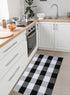 Buffalo Plaid Rug 2'x3' - Black and White Check Cotton Hand-Woven Outdoor Door Mat for Entryway