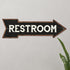 Chico Creek Signs Restroom Black Rt Arrow Vintage Metal Sign 5x17