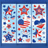 Whaline 9 Sheets 206Pcs 4th of July Window Clings, Patriotic Red Blue White Star Heart Decals