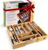 Silverware Tray for Drawer Organizer, Kitchen Cutlery Organizer with Expandable Adjustable Wooden Dividers (8-Slots)