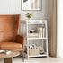 3-Tier (11.8" 15.7" 27.6" Bathroom Ladder Shelf Freestanding, White Floor Shelves Open Shelving Unit, Small Bookshelf