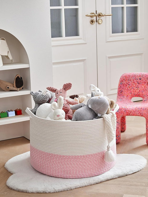 Extra Large Cotton Rope Basket 22" x 14", Toy Basket for Storage