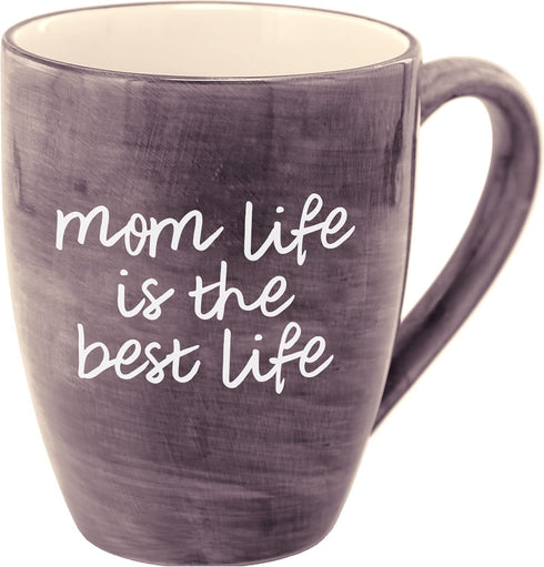 Mom Life is the Best Life Deep Purple Large 20 oz Ceramic Coffee Mug, Purple Tea Cup