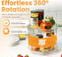 Oizeir 2 Countertop, Tier Lazy Susan Organizer for Cabinet, Clear Acrylic Rotating Spice Rack Turntable for Kitchen
