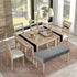 YISUN Stretch Washable Jacquard Dining Bench Covers, Removable Rectangle Seat Protector for Dining Rooms, Light Grey