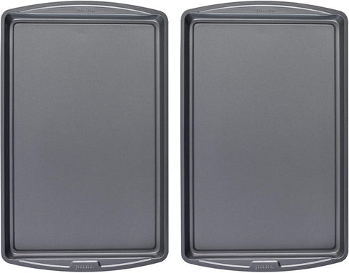 GoodCook Dishwasher Safe Nonstick Steel Cookie Sheet, Set of 2, 11'' x 17'', Gray, Silver