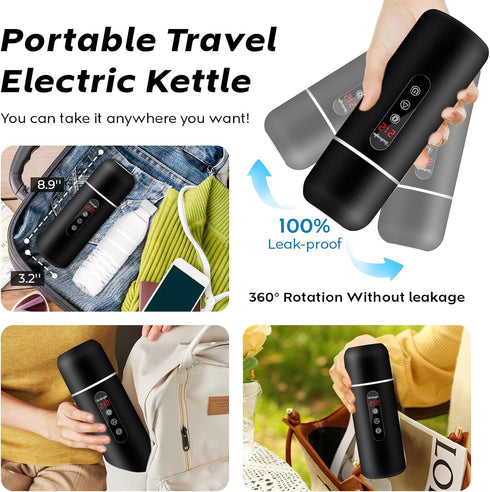 Kettle,12V/24V Electric Travel Car Coffee Warmer Kettle,Portable Hot Water Boiler,Small Hot Water Heater with Built