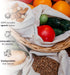 LEAFICO Muslin Cloth Bags with Drawstrings - Set of 8 (S, M, L, XL) - Reusable Natural Cotton Bags for Bulk Food Storage