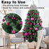 Set of 36pcs Fuchsia 1.6" Small Shatterproof Christmas Balls Ornaments for Tree Birthday Halloween Wedding Decorations