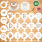 Konsait 20Pack Valentine's Day Cake Stencil Templates, Reusable Baking Painting Mold Tools for Decorating Dessert