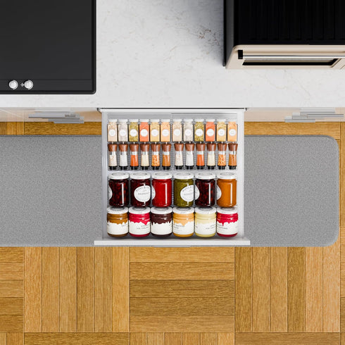 Yieach 8 Pack 11" 22" Adjustable In Drawer Spice Organizer - Expandable From to - Clear Acrylic Seasoning Organizer