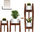 ROCCA 2-Tier Tall Plant Stand Indoor Adjustable Bamboo Plant Stand (812), Wooden