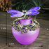 YU FENG 40ml Fancy Purple Dragonfly Refillable Glass Perfume Bottle with Retro Frosted Butterfly Lid