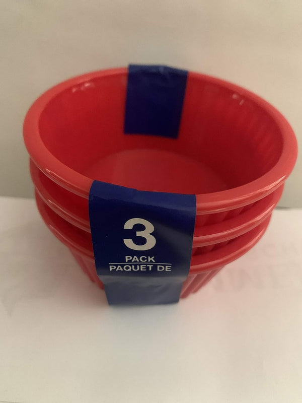 GI 3 Ramekin Sauce Cups, Red Plastic, 83.33 ml, 250 ml