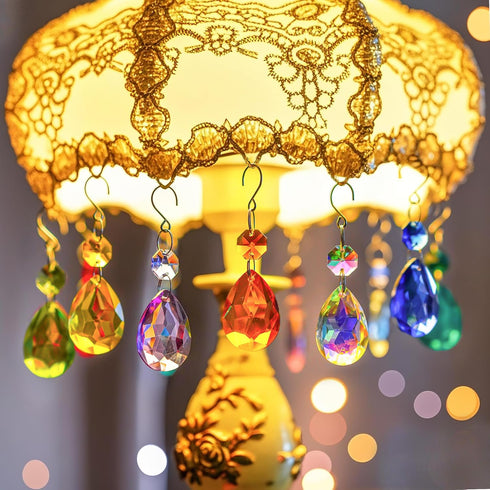 3Inch 10Pcs H&D HYALINE & DORA Crystal Suncatcher Bauhinia Prisms Pendants Chandelier Crystals Replacement Hanging Sun