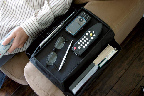 6 Pockets TV Remote Control Organizer - Home Sofa Console Caddy Holder for Cellphone, Tray, Snacks