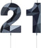 Nuanchu 21st & 12th Number Birthday Candles, 3D Diamond Shape Numeral Candles for Happy Birthday Cake Topper (Black)