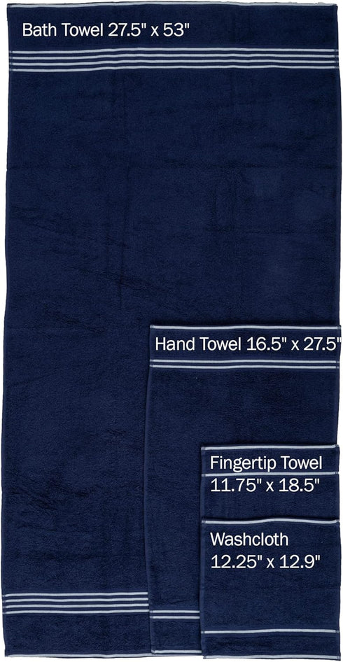 8PC Set 575GSM 100% 2 2 2 2 Lavish Home Bathroom Towels - Cotton Bathroom Essentials with Bath Towels, Hand Cloths