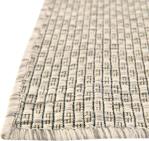 Unique Loom Collection Casual Transitional Solid Heathered Indoor/Outdoor Flatweave Area Rug (Light Gray/Ivory)