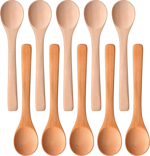 Boao 30 Pieces Small Wooden Spoons, 5.12'' L Mini Wood Spoons for