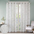 Madison Park 50x95" Semi Sheer Single Curtain, Grommet Top, Modern Botanical Print Window Drape, Tropical White