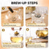 Set, 34OZ/1000ML 5oz/150ML Set 4, Set Glass Teapot Glass Tea Kettle with Loose Tea Infuser & Warmer, Tea Cup & Saucer