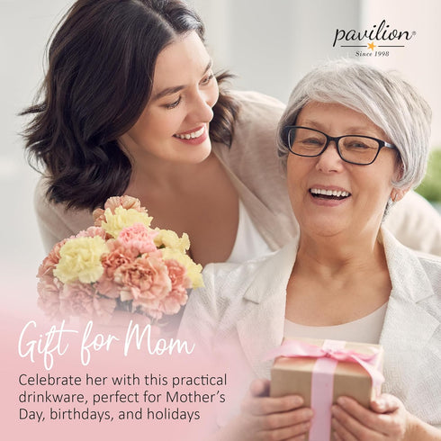Pavilion Large Ceramic Coffee Mug with "Mama Bear" Design, Microwave & Dishwasher Compatible, Pink, 20 oz