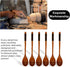 Muulaii 6 Pieces Wooden Spoons, 9 Inch Long Handle Soup Spoons, Japanese Style Kitchen Utensil for Korean Food Cooking