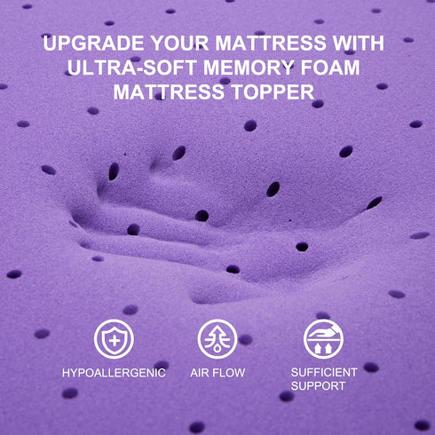 SINWEEK Twin XL Mattress Topper, 2 Inch Gel Memory Foam Bed Topper, Ventilated Soft Mattress Pad, CertiPUR-US