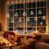 Remote,8 IP65 10 Christmas Tree Curtain Lights, Christmas Window Lights Decor with Lighting Modes, Waterproof, Hooks