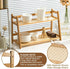 1 2 Countertop (Wood,17.7 Inch) Yalikop Pcs Tier Matcha Station Shelf Bamboo Coffee Mug Stand Storage Rack, Double