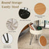 Velvet Vanity Stool with Storage, Round Ottoman Vanity Chairs with Anti-Slip Feet, Dressing Table Seat Foot Stool