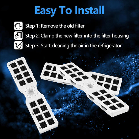 4 Pack Refrigerator Air Filter Replacement - Compatible with Frigidaire FRGPAAF2 PureAir AF-2 Air Filter for Frigidaire