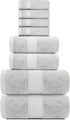 Set 8 100% 2 700GSM, 2 4 White Classic Luxury Bath Towel of Pieces - Turkish Cotton Highly Absorbent Towels