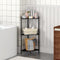 Wisuce Essentials Corner Shelf Stand - 3 Tier Bamboo Small Corner Bookshelf for Office