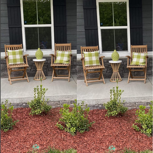 Outdoor Green Throw Pillow Covers 18x18, Set of 2 Buffalo Plaids Check for Spring Front Porch Home Decor